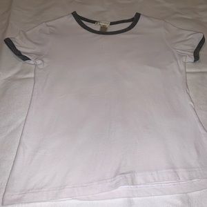 Bozzolo Kids White Tshirt. Grey Trim. Girls size M